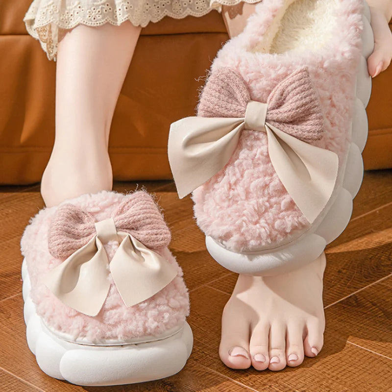 Nosso "Bella Bow" Plush Velvet Slippers