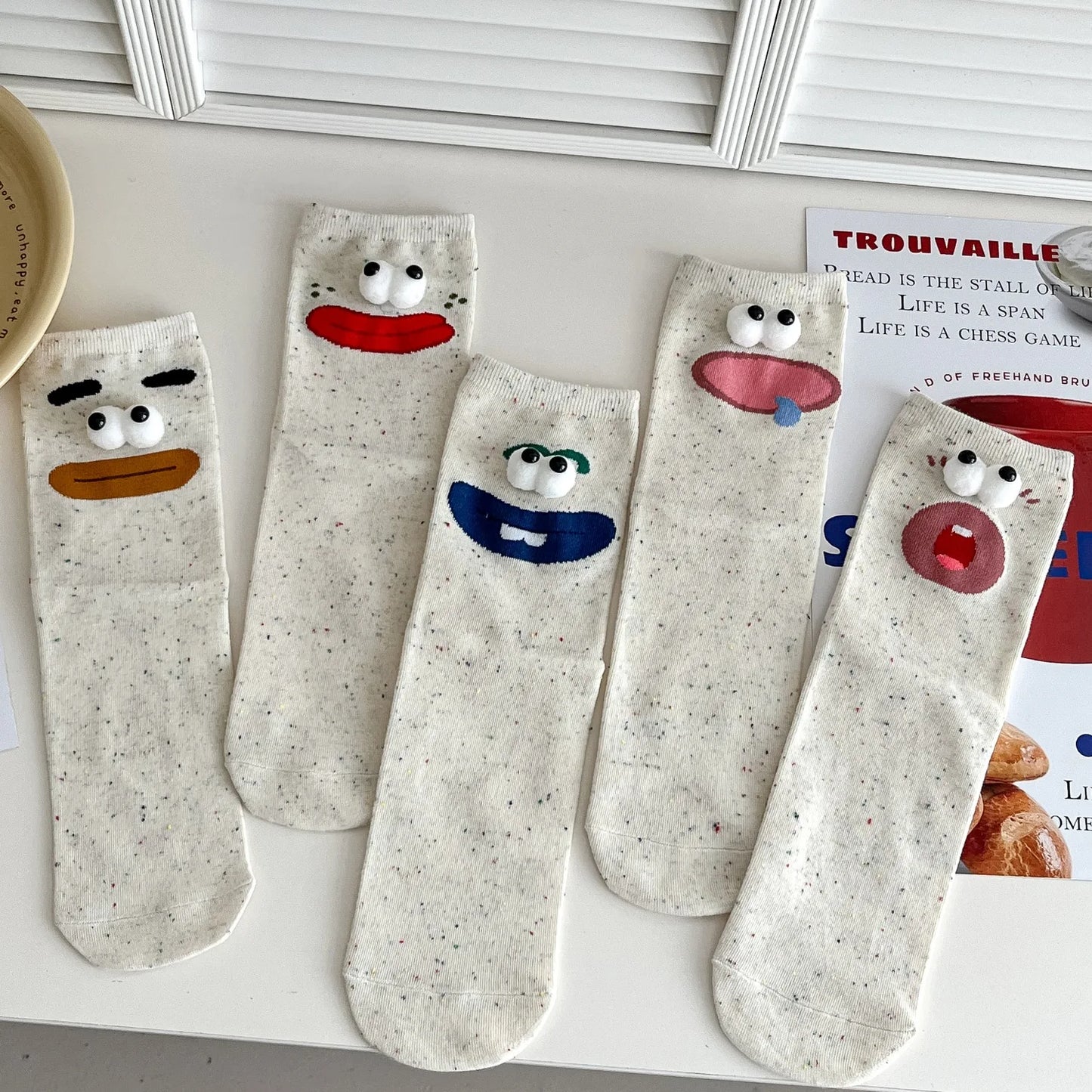Nosso "Peek-a-Boo" Expression Socks (1-Pair Set)